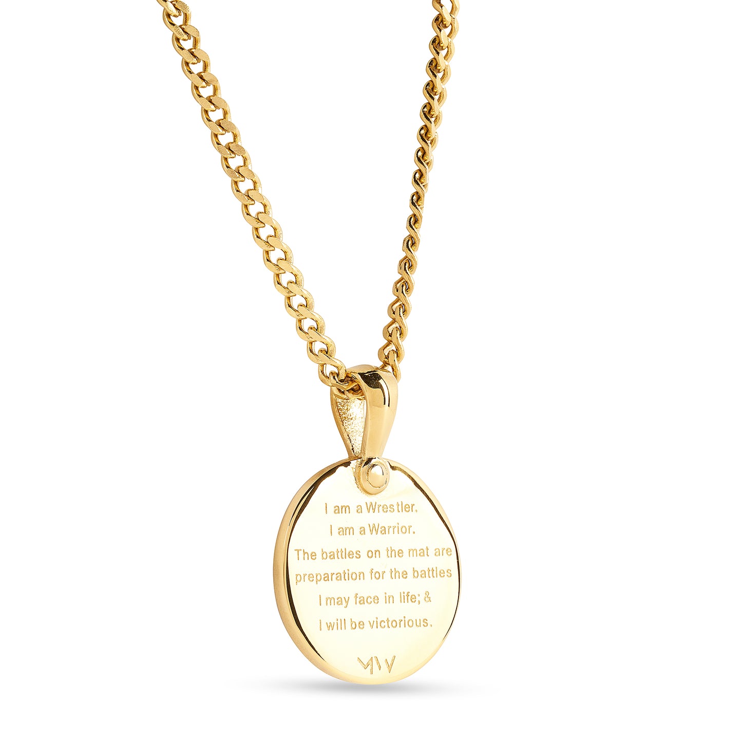 Modern Wrestler Champion's Creed Gold Set Chain and Pendant