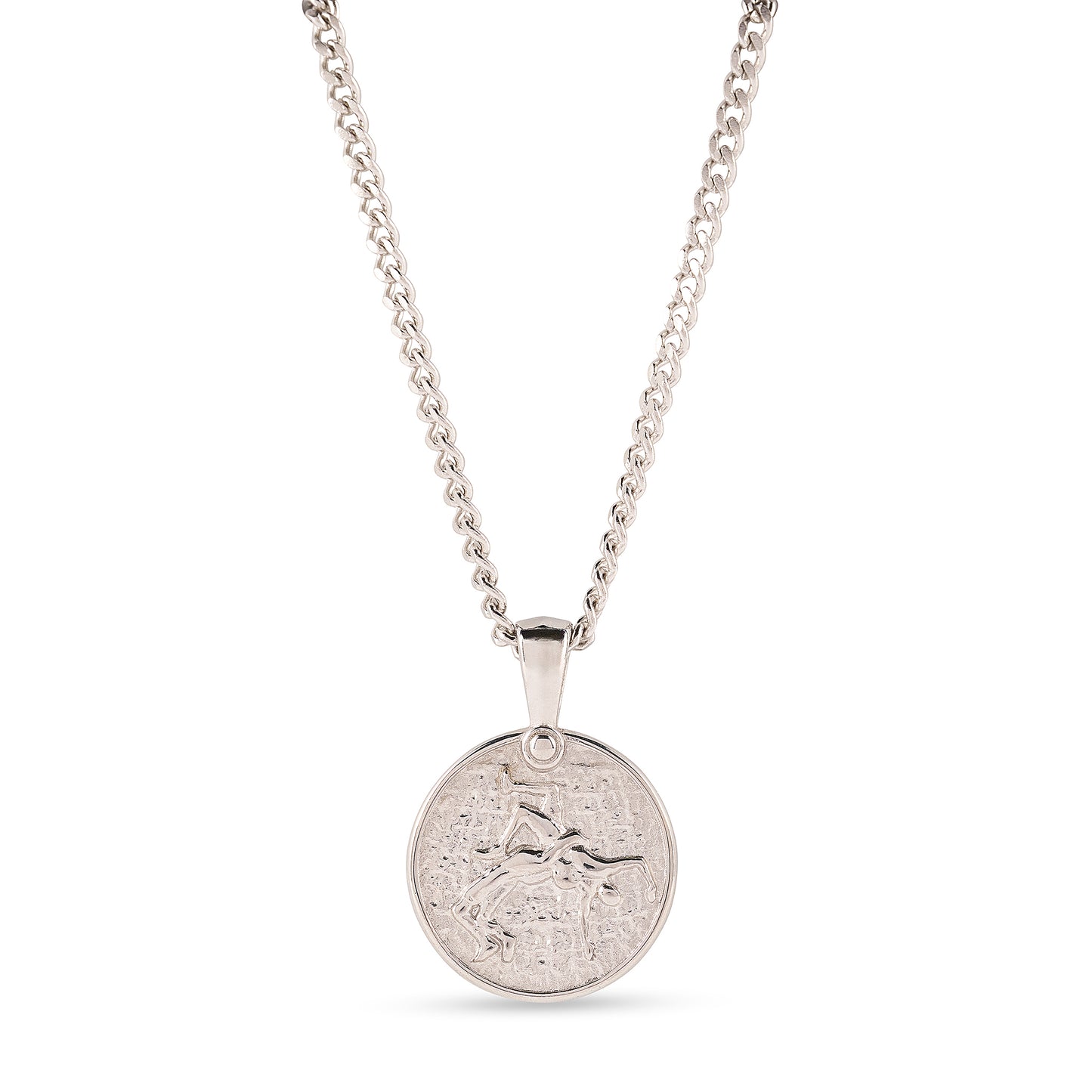 Modern Wrestler Champion's Creed White Gold Set Chain and Pendant