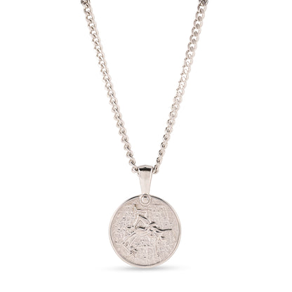 Modern Wrestler Champion's Creed White Gold Set Chain and Pendant